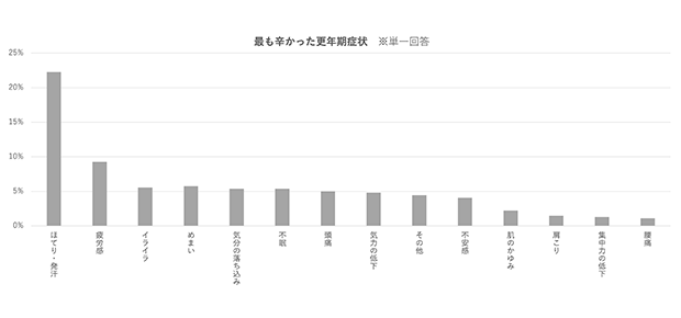 最も辛かった更年期症状